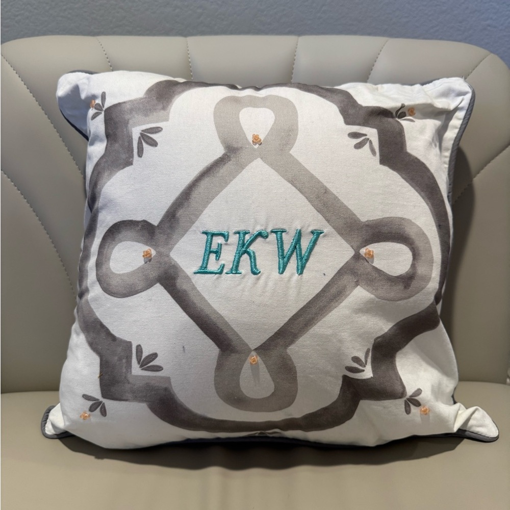 Pottery Barn Teen Gray and White Pillow